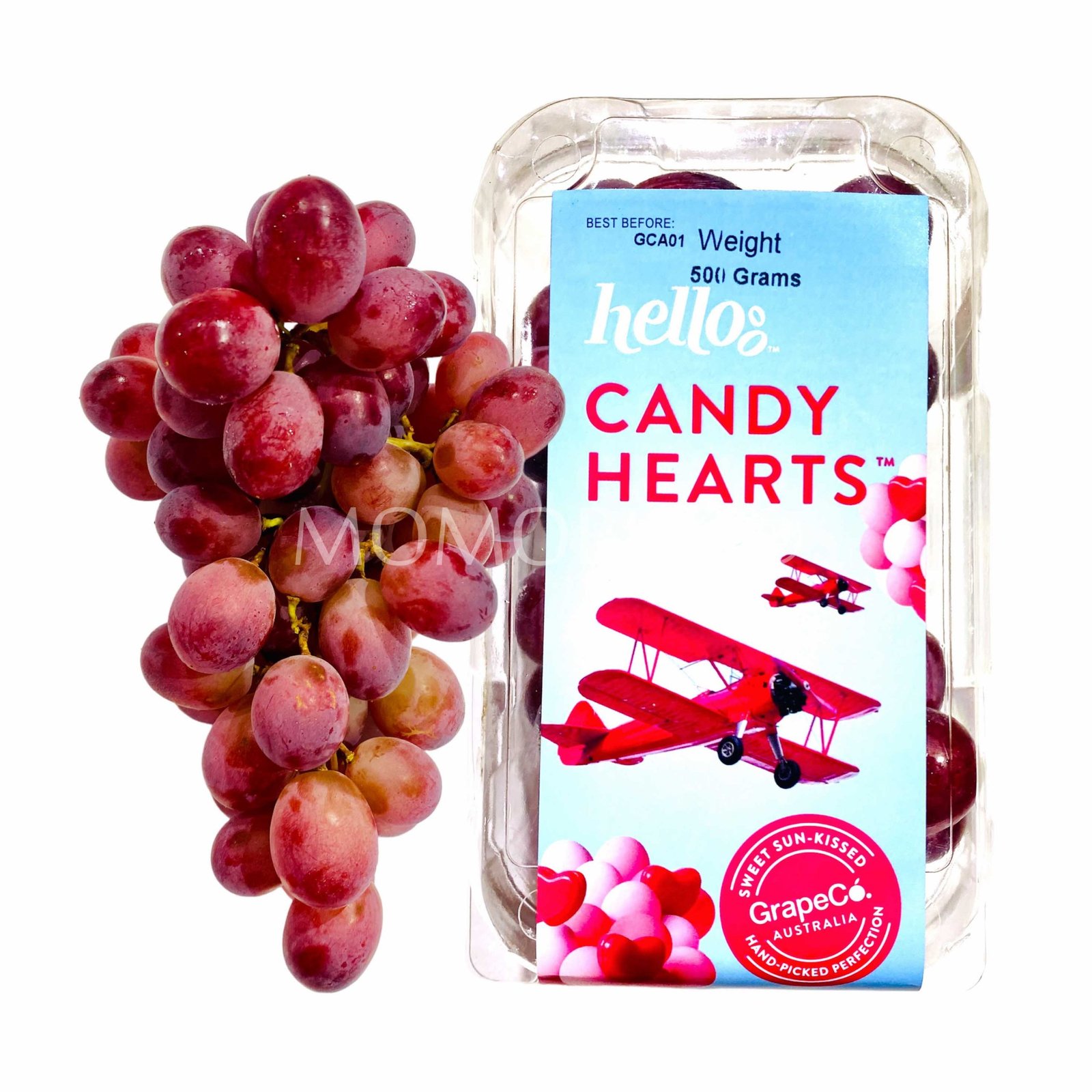 Candy Hearts® Red Seedless Grapes (500g punnet)