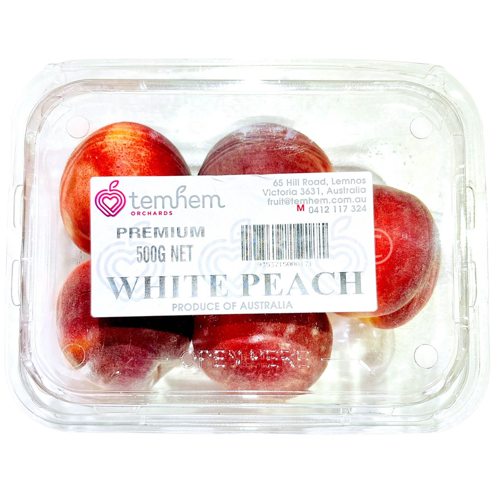 Temhem Orchards White Peach (500g punnet, 5pcs)