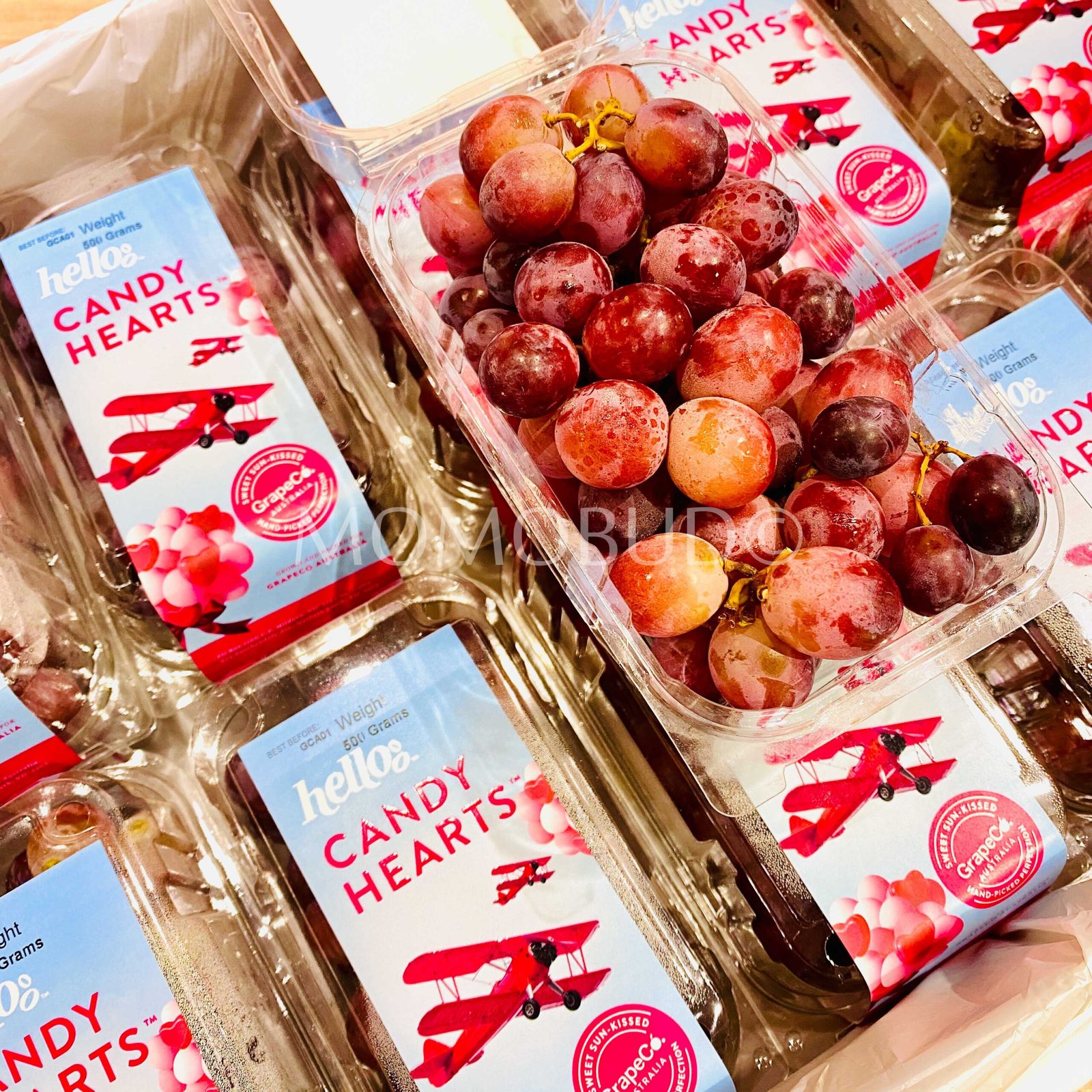 Candy Hearts® Red Seedless Grapes (500g punnet) - Image 2