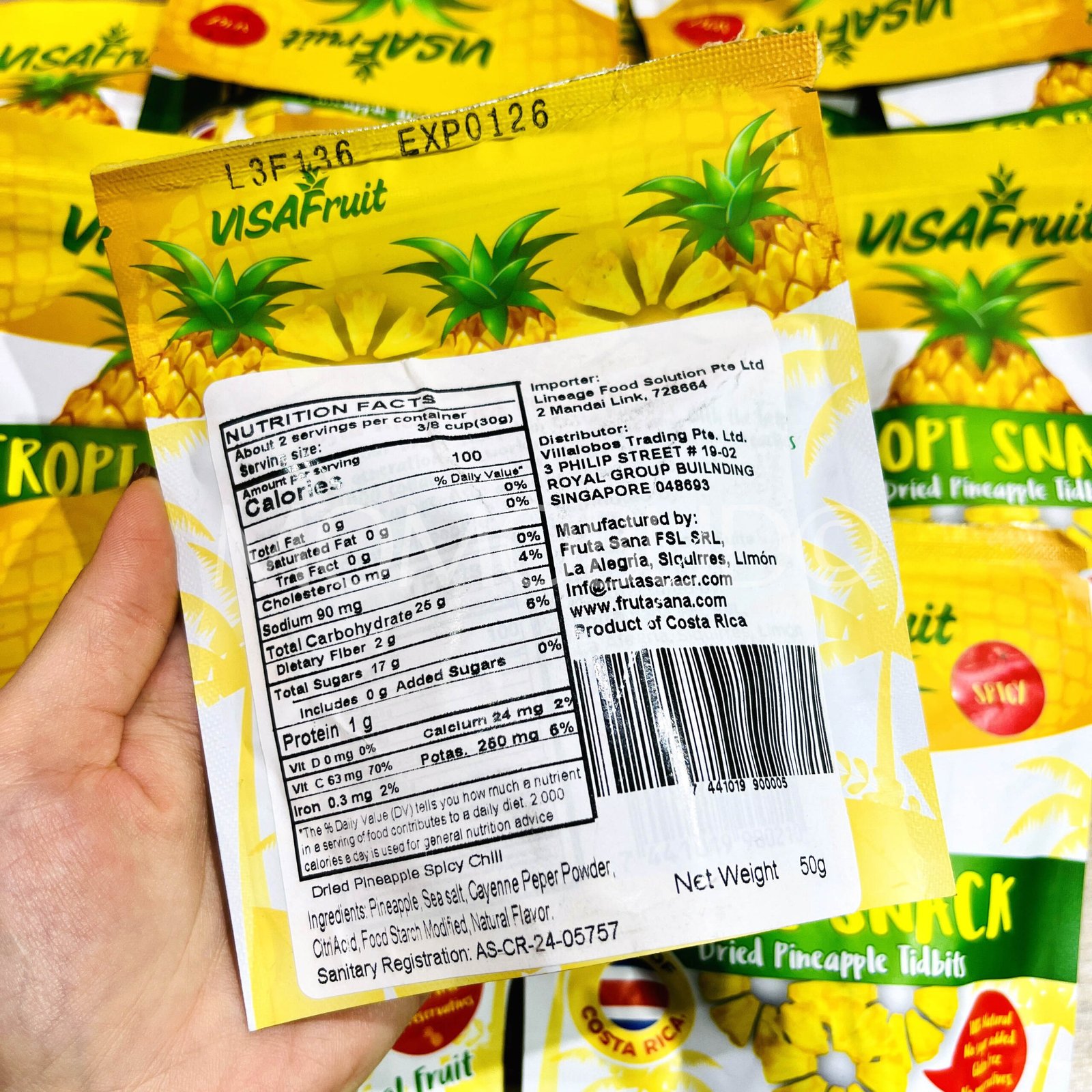 *Limited Time Offer* Tropi Snack Dried Pineapple Tidbits (50g pack) - Image 4